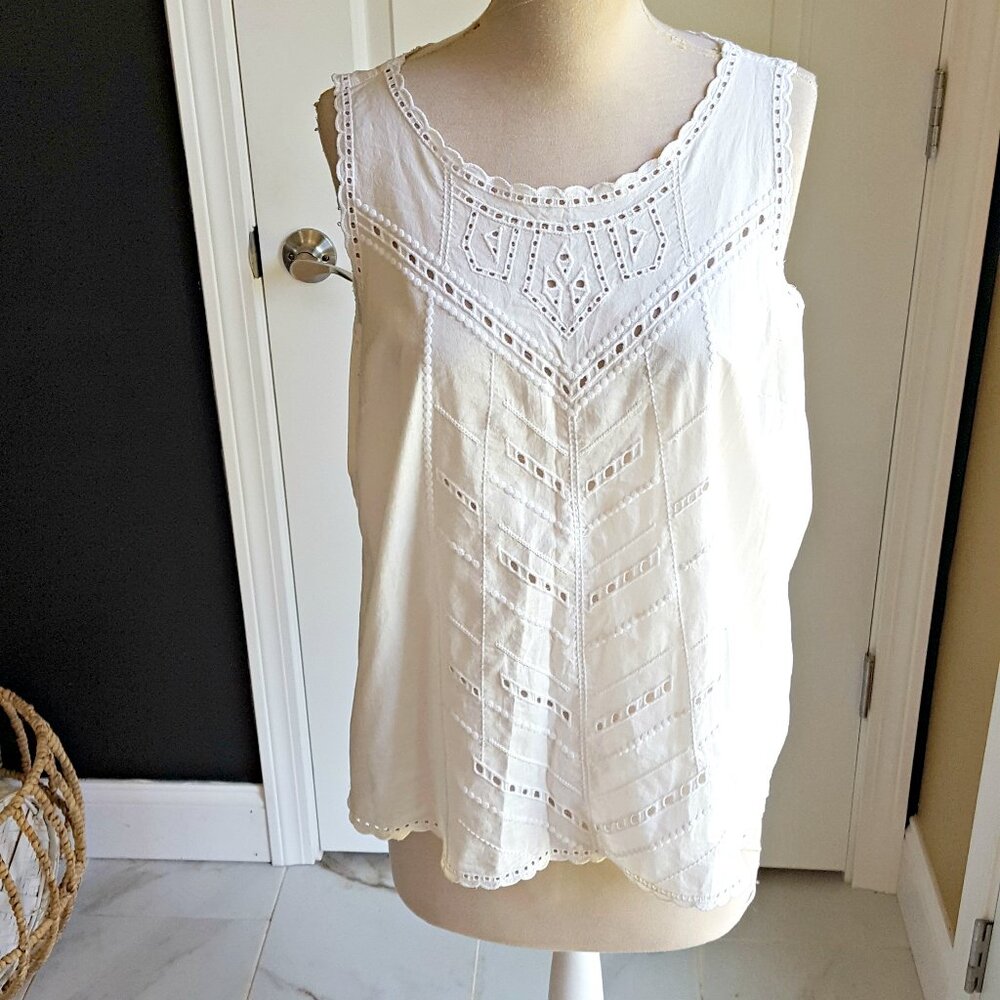 BOHO Eyelet COTTON BLOUSE By GAP SZ XL
